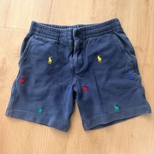 Polo by Ralph Lauren Kids Navy Shorts with Colorful Embroidery